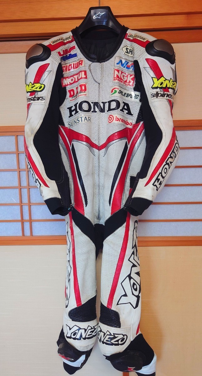 YONEZO 革ツナギ レーシングスーツ　黒/白/赤　MFJ公認　美品 MFJ公認】YONEZO フルオーダー レザースーツ ツナギ Yahoo