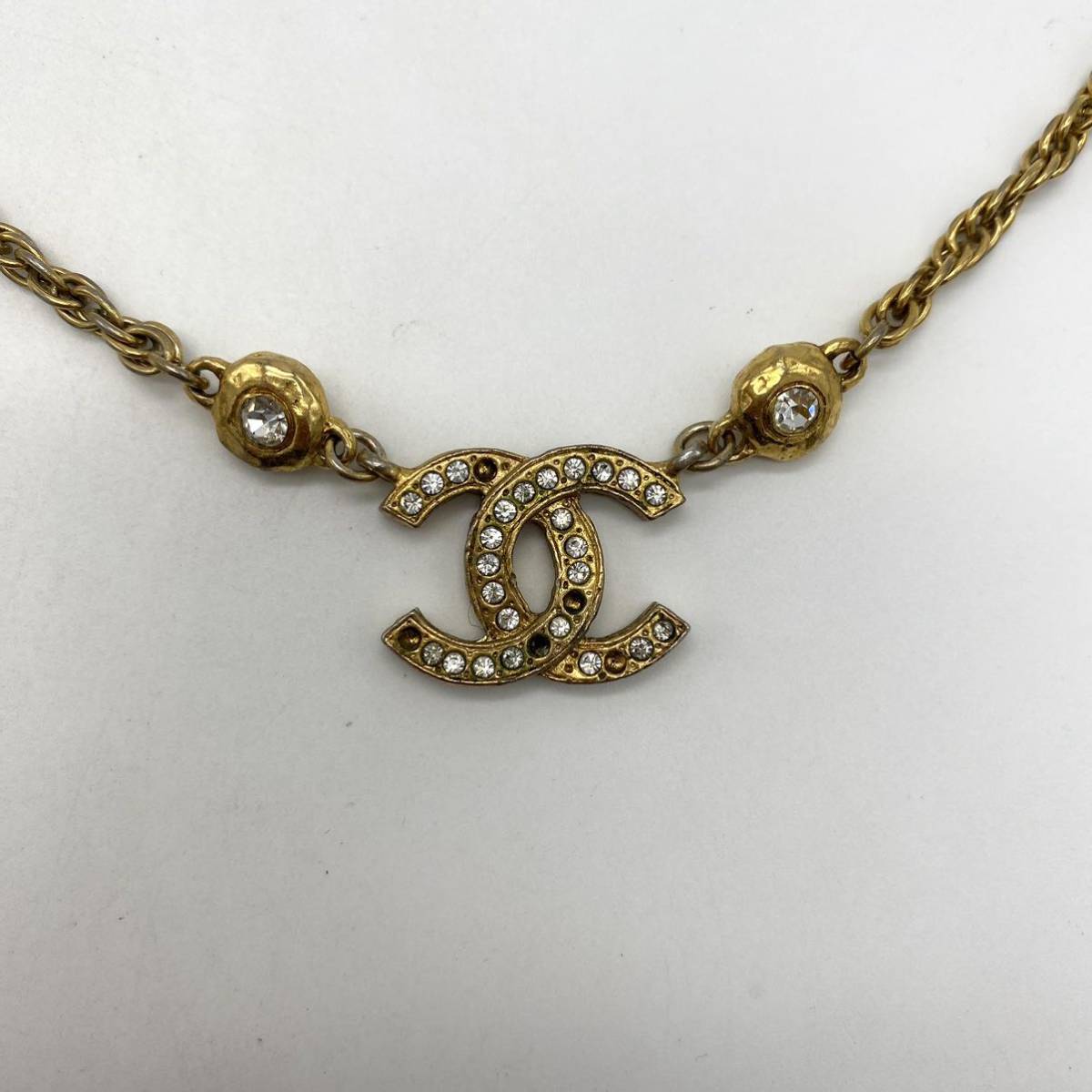 CHANEL シャネル ネックレス ゴールド ココマーク ラインストーン