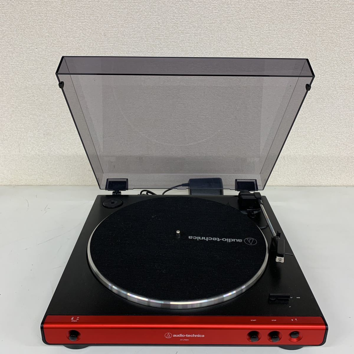 【E-1】 audio technics AT-LP60X ターンテーブル レコードプレーヤー フォノイコ内蔵 本体 電源のみ 930-1 AT-LP60X DGM フルオートターンテーブル Stereo Audio-Technica レコードプレーヤー