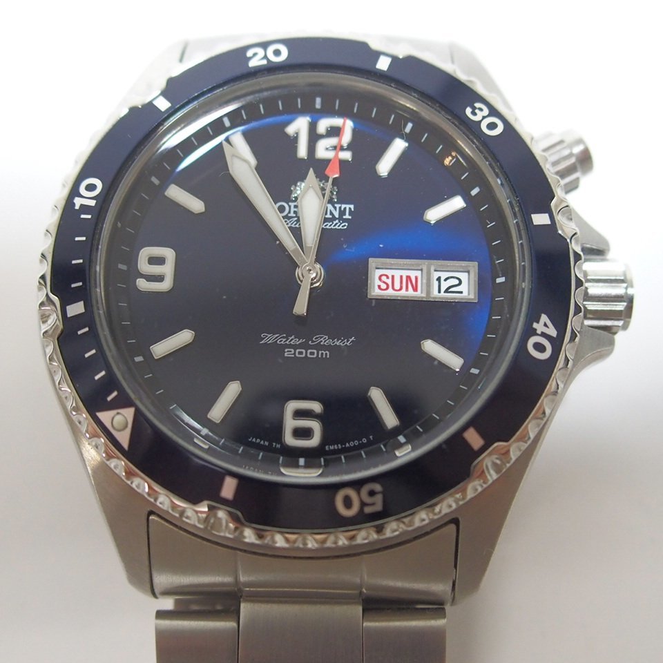 f002 Z1 美品 オリエント ORIENT EM65-C1-B ダイバー メンズ腕時計 