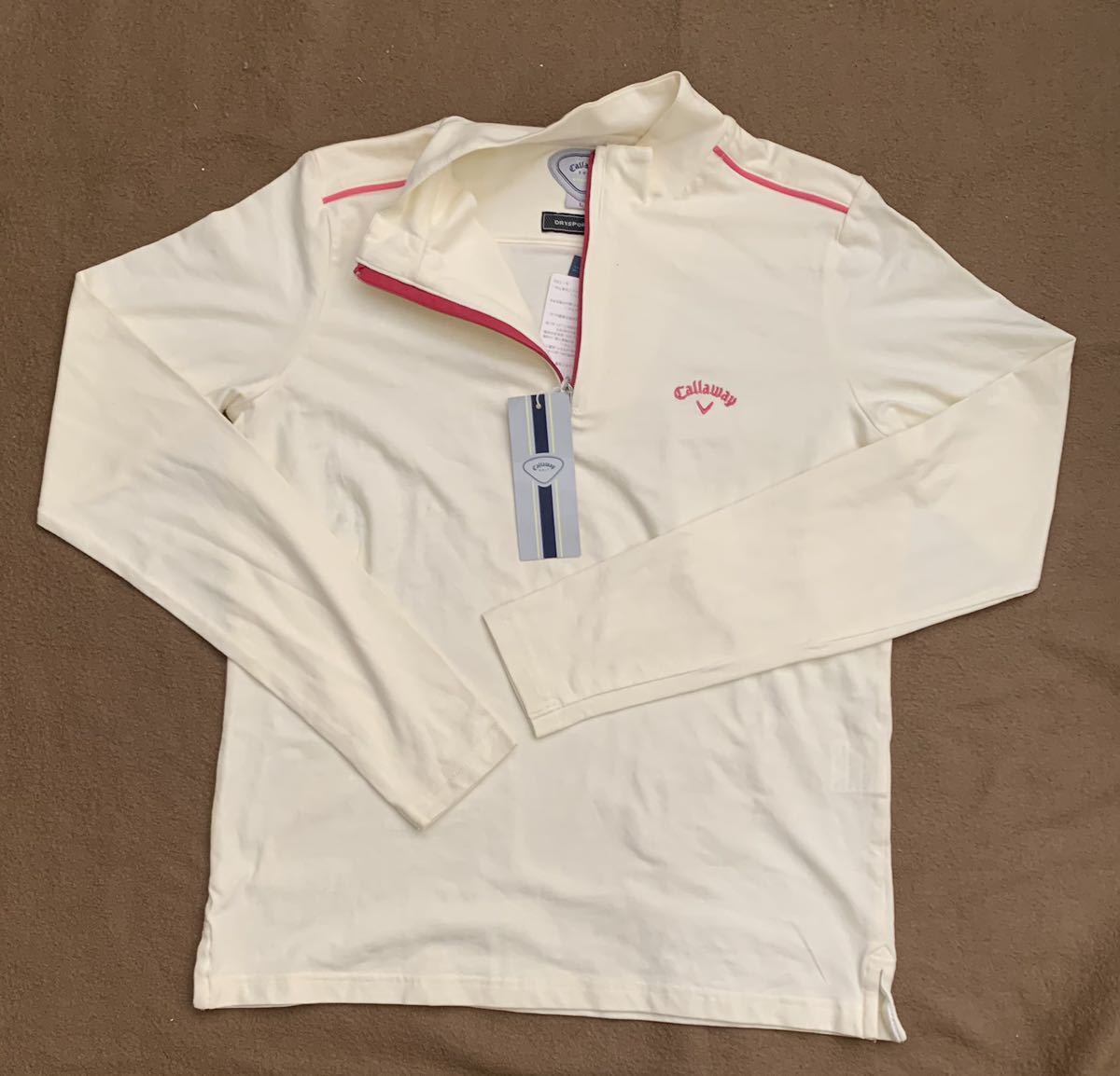 値下げ　新品タグ付き　Ｌサイズ キャロウェイ　callaway【ストレッチ性あり】ハーフジップ長袖