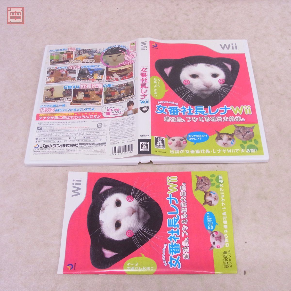 1円〜 Wii 女番社長レナWii 猫社長、つかえる社員大募集。 スケバンしゃちょう ジョルダン JORUDAN 箱説付 【10