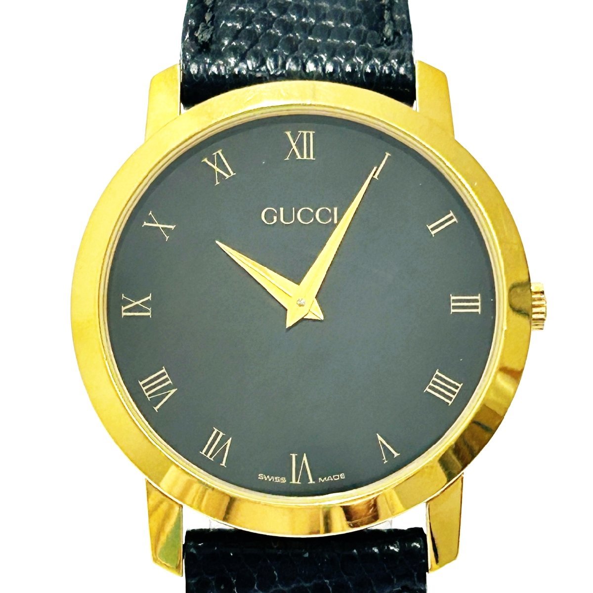 1円スタート】GUCCI グッチ 2200M GP ブラック文字盤 クオーツ メンズ 
