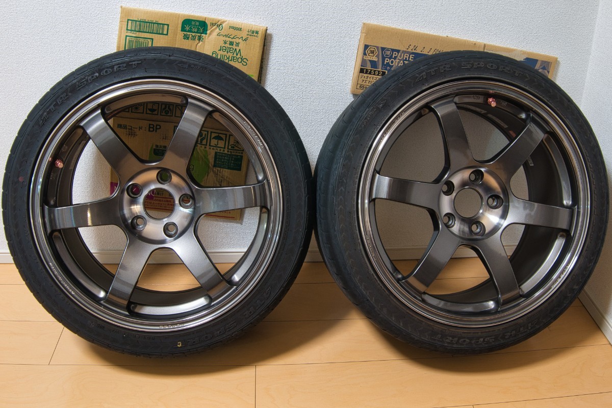 ☆美品☆ RAYS TE37SL SAGA 18インチ 9.5J +35 PCD114.3 2本(5穴 