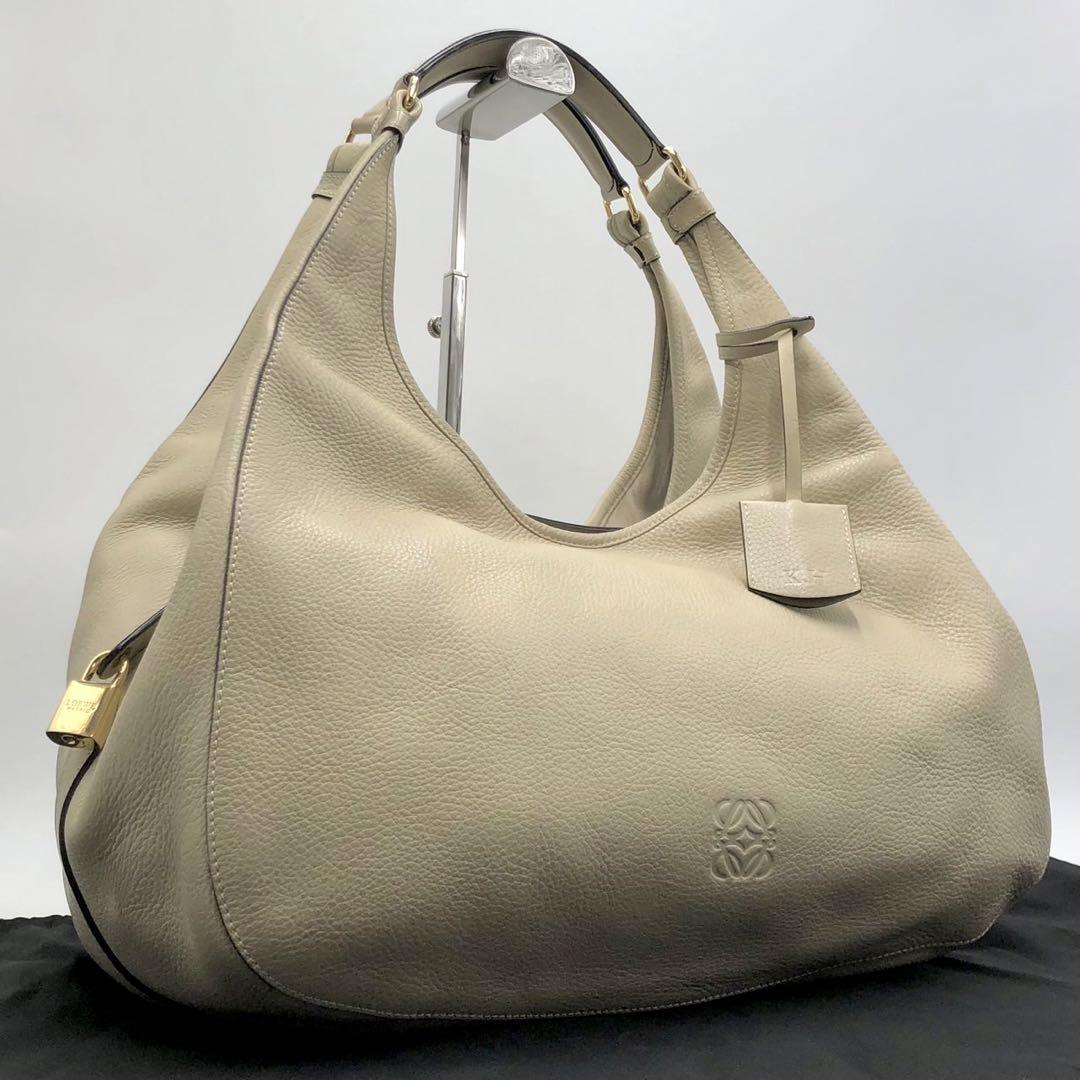 ［極美品］LOEWE ロエベ ホーボー　アナグラム　カデナ　クロシェット　チャーム　ワンショルダー　トートバッグ ハンドバッグ　337.79.G91