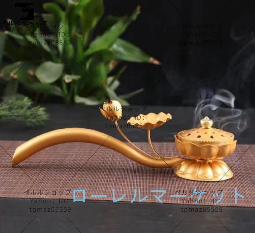 密教法具 寺院用仏具 柄香炉 真鍮製磨き仕 ｜柄香炉 密教