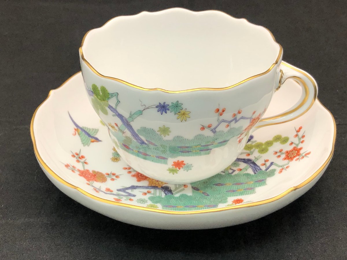 MEISSEN - Meissenマイセン/※1級品 柿右衛門写 金彩御所車花紋 カップ＆