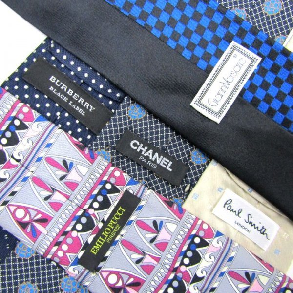 1円～ シャネル フェラガモ等 ノーブランド含む ストライプ ロゴ他 メンズ ブランド ネクタイ 300点 セット まとめ売り 大量 卸 dc68043