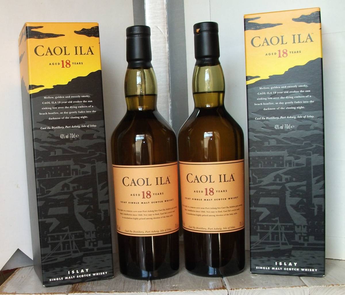 全国送料無料 カリラ18年 700ml 43度 箱付き 正規品 2本セット CAOL ILA AGED 18 YEARS オフィシャル【古酒】