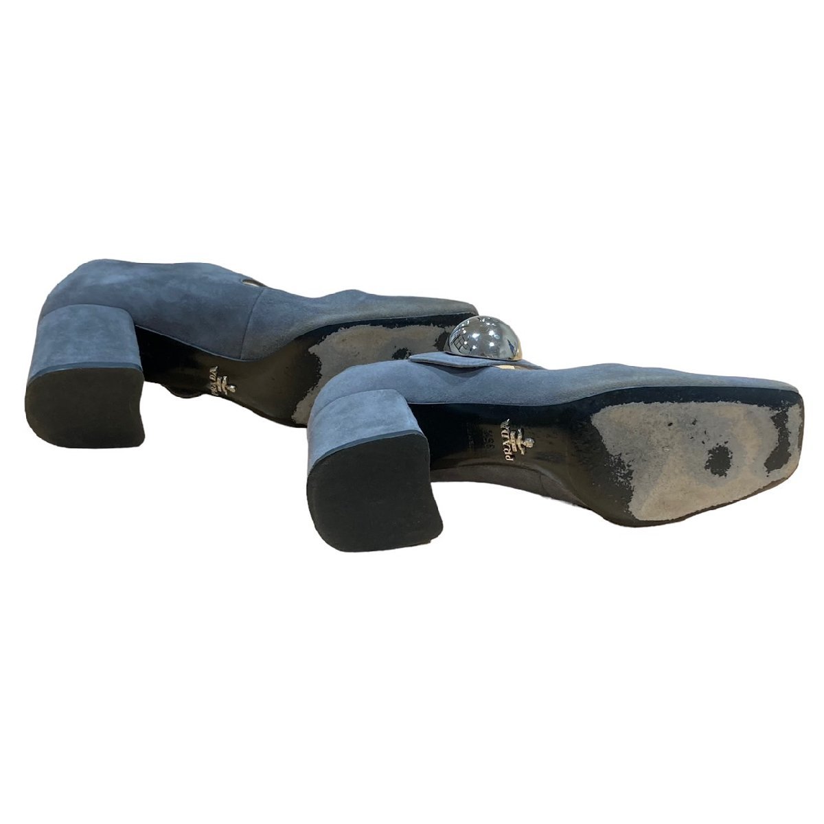 PRADA プラダ スエード チャンキーソール パンプス 35 1/2 グレー系