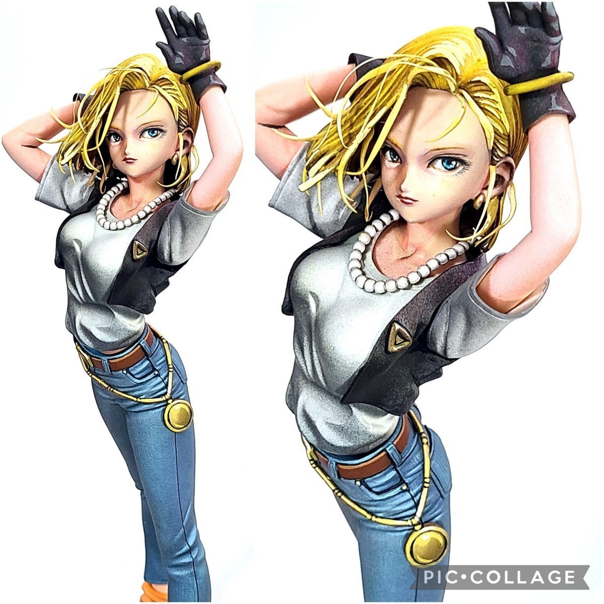 ドラゴンボール　グリグラ　18号　カスタムリペイント　美少女 二次元 リペイント 人造人間18号 完成品 頭髪追加 顔の描き直し ポーズ