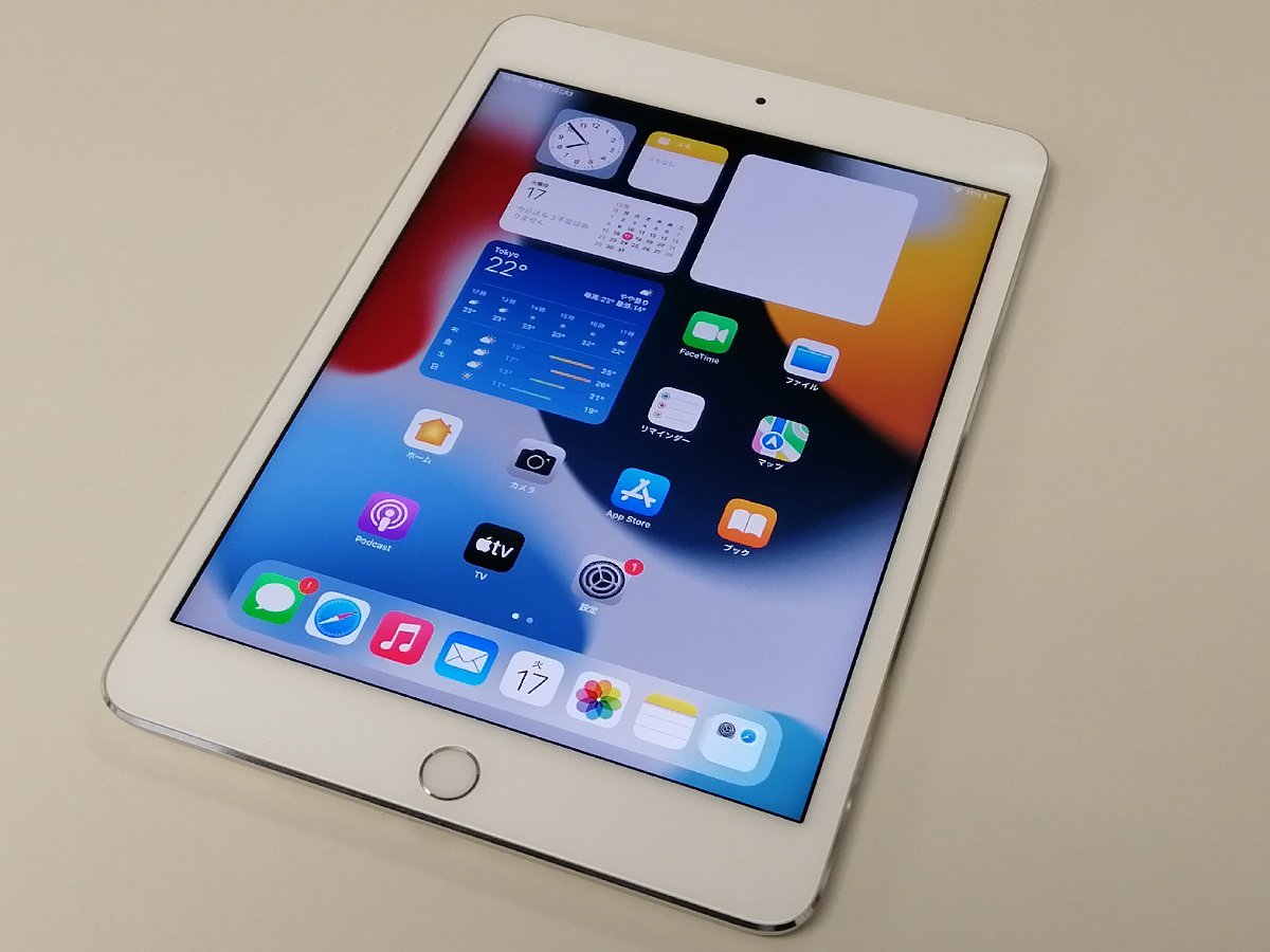 docomo iPad mini 4 WiFi+Cellular 128GB A1550 MK772J/A シルバー