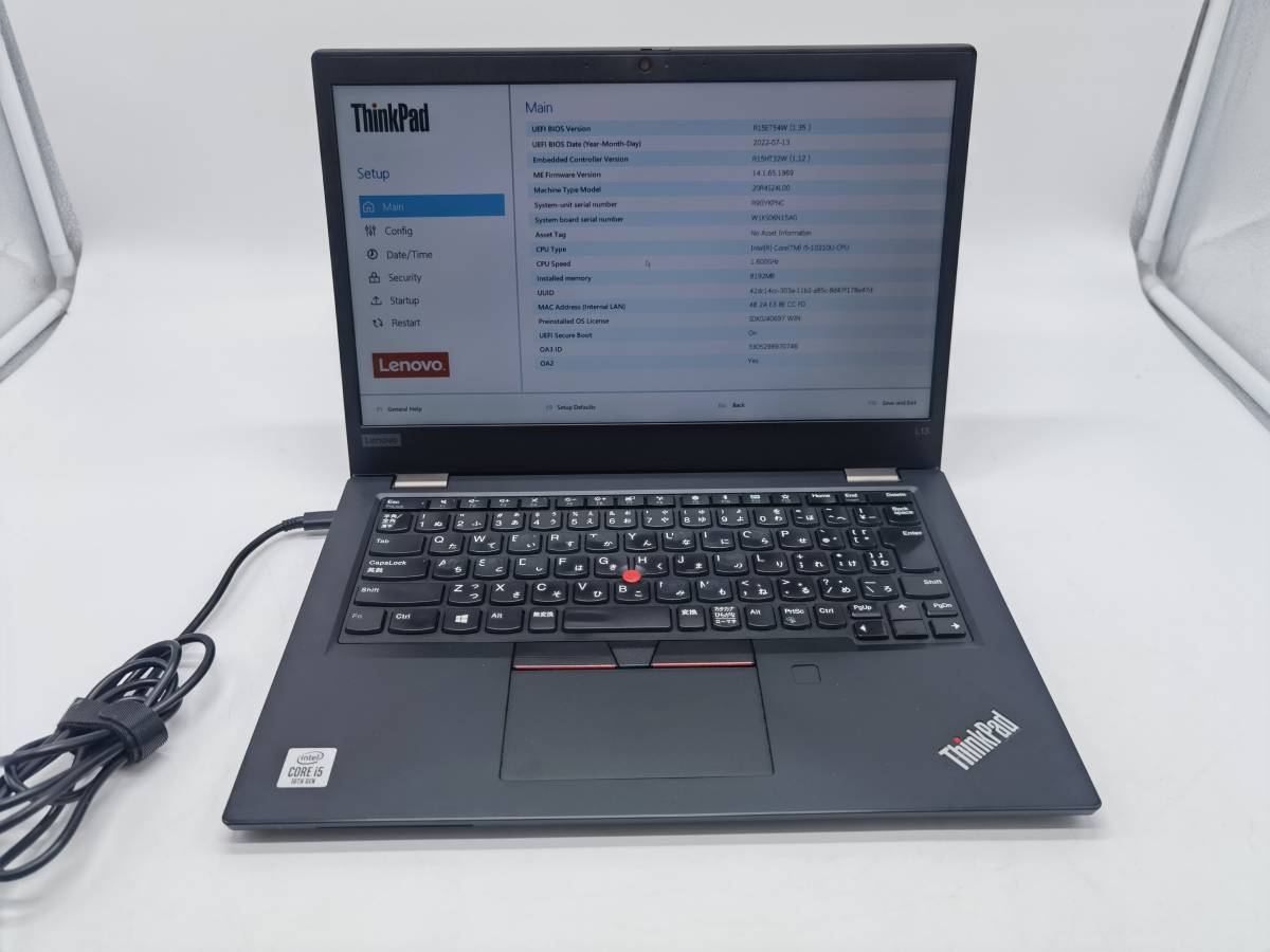 ジャンク／レノボ Lenovo ThinkPad L13／ Intel Core i5‐10210U 1.60