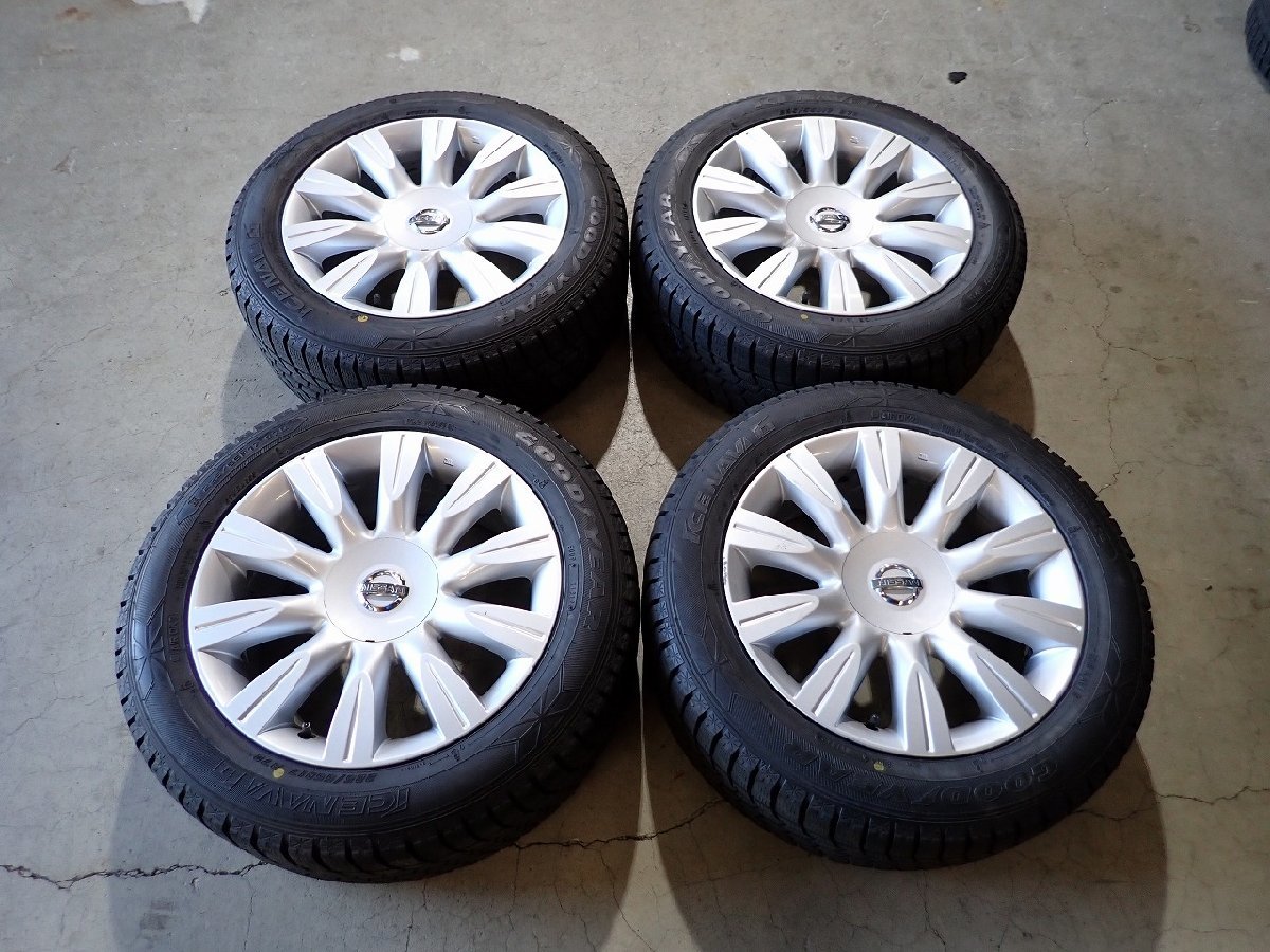 YS2034【送料無料225/55R17】ニッサン純正 Y50シーマ純正 フーガなどにも 中古スタッドレスセット ★17×7.5J 114.3/5H ET40★