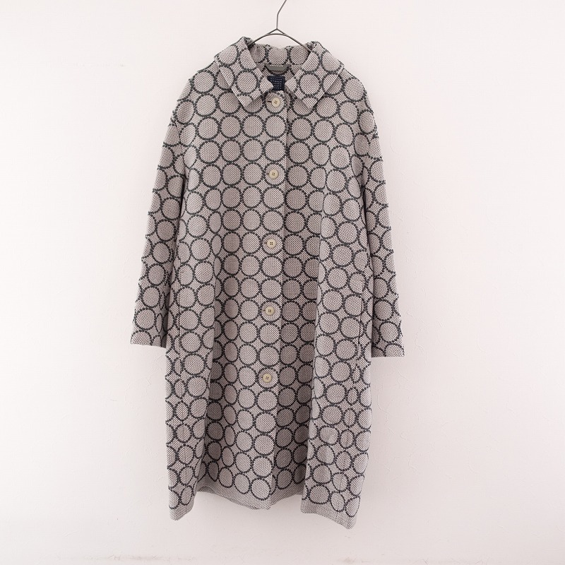 //【美品/定価13.2万】ミナペルホネン mina perhonen *tambourine コート*40ステンカラー毛モスグリーン裏地(Jjk4-2310-80)【12J32】