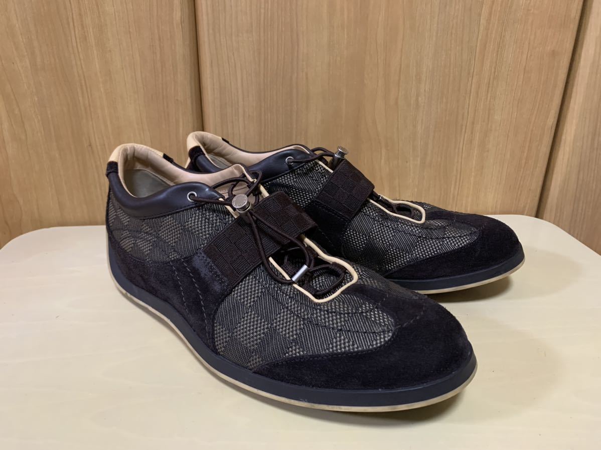 LOUIS VUITTON ルイ ヴィトン ダミエ 総柄 スウェード×キャンバス 切り替え ローカットスニーカー 型番TD1024 サイズ9(27.5cm) 正規店購入