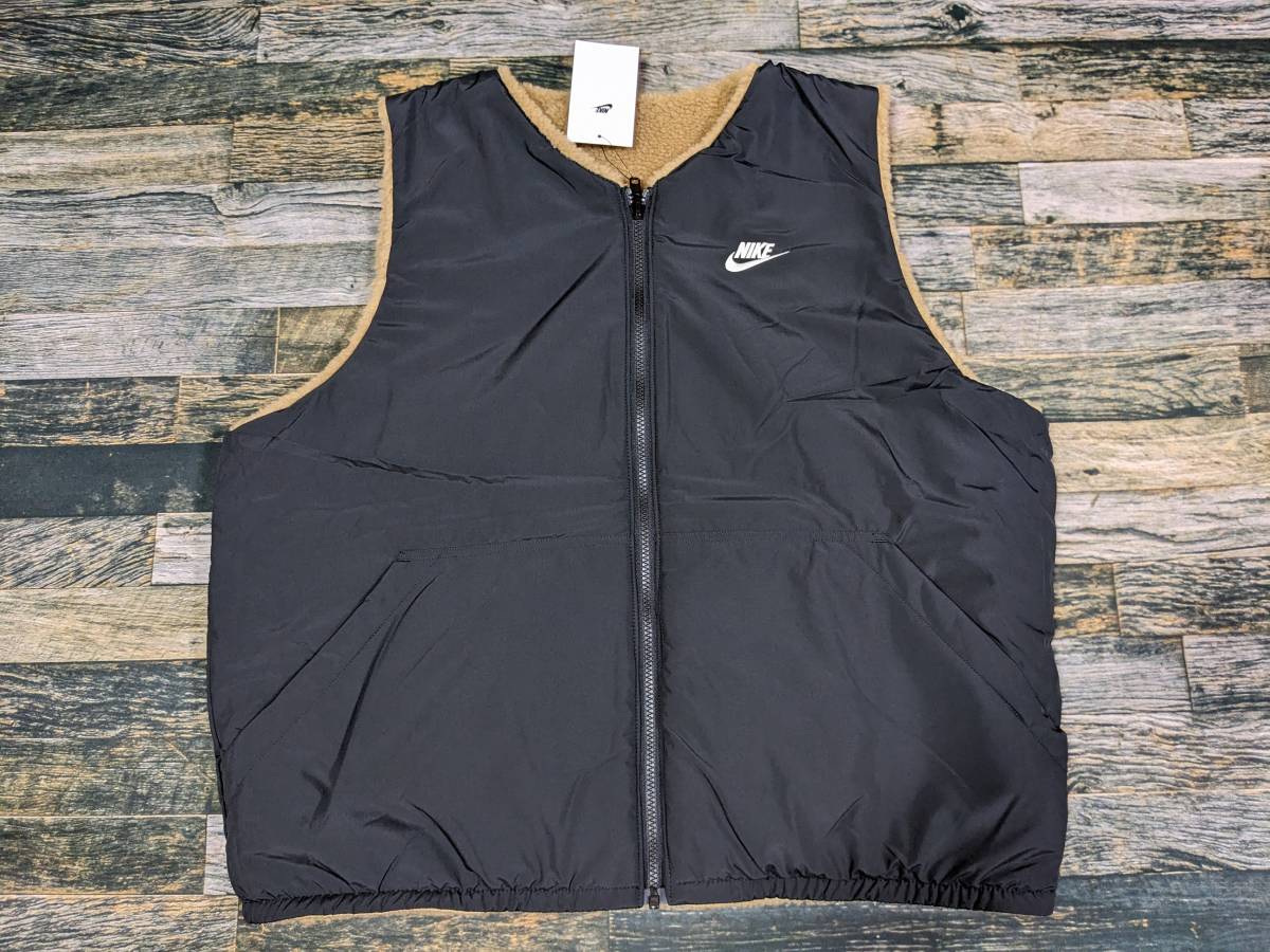XL ナイキ リバーシブル ボア ベスト フリース ベージュ 黒 XL ナイキ リバーシブル ボア ベスト フリース ベージュ 黒 NIKE