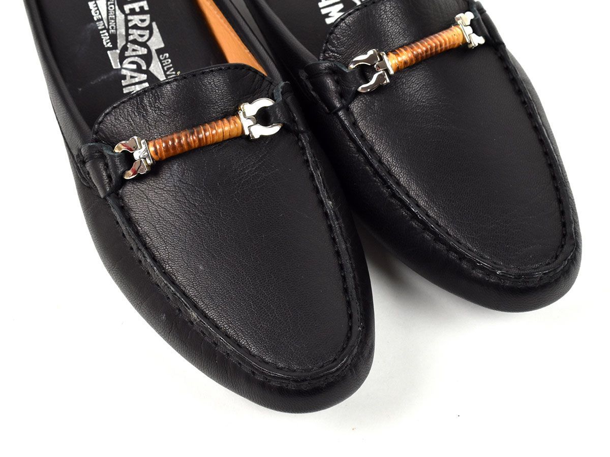 160983〇美品 Ferragamo フェラガモ ガンチーニ ドライビングシューズ 