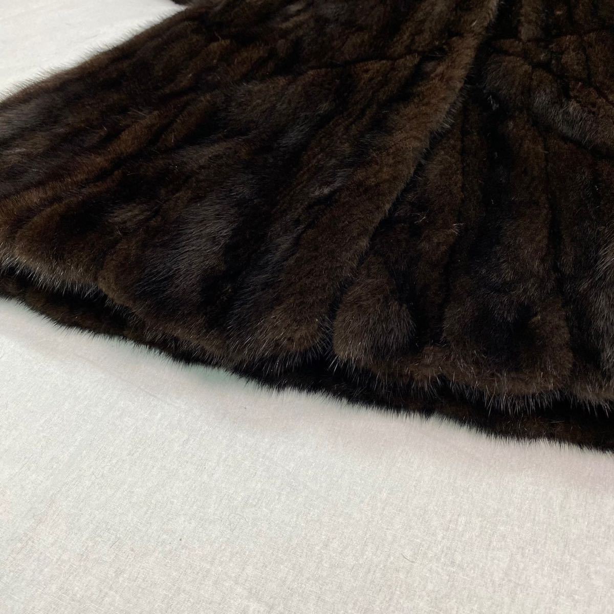 最高級ミンク 毛皮 ロングコート ダークブラウン リアルファー 11号 L