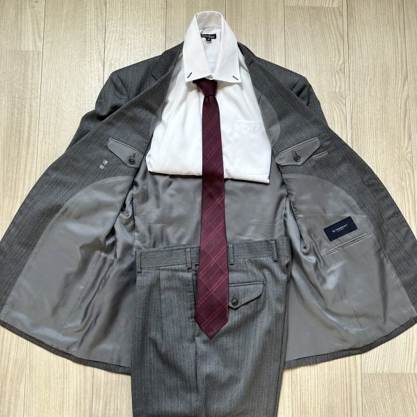 メンズファッション 極美品☆バーバリー ロンドン グレー ストライプ