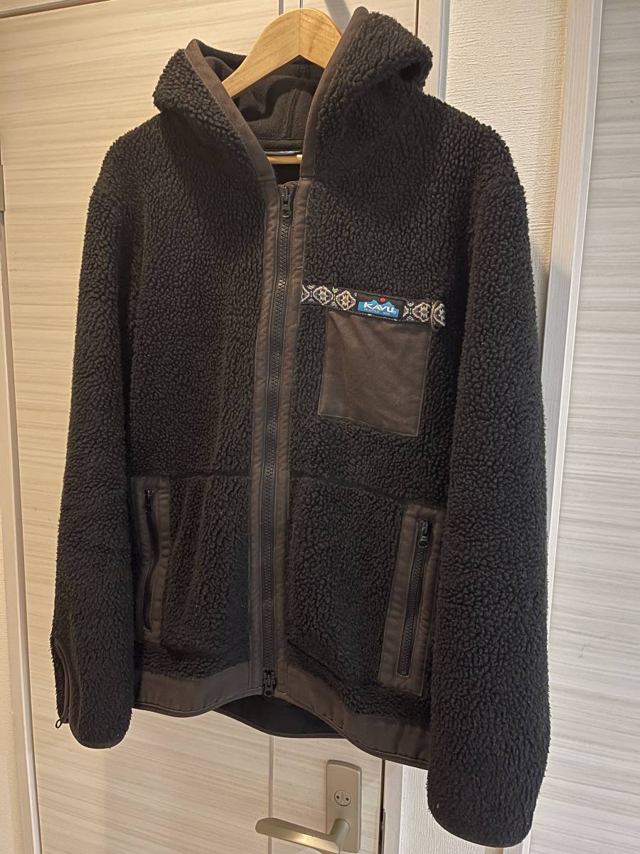 KAVU◆Shasta Jacket/フリースジャケット/Lポリエステル/BLKカブー