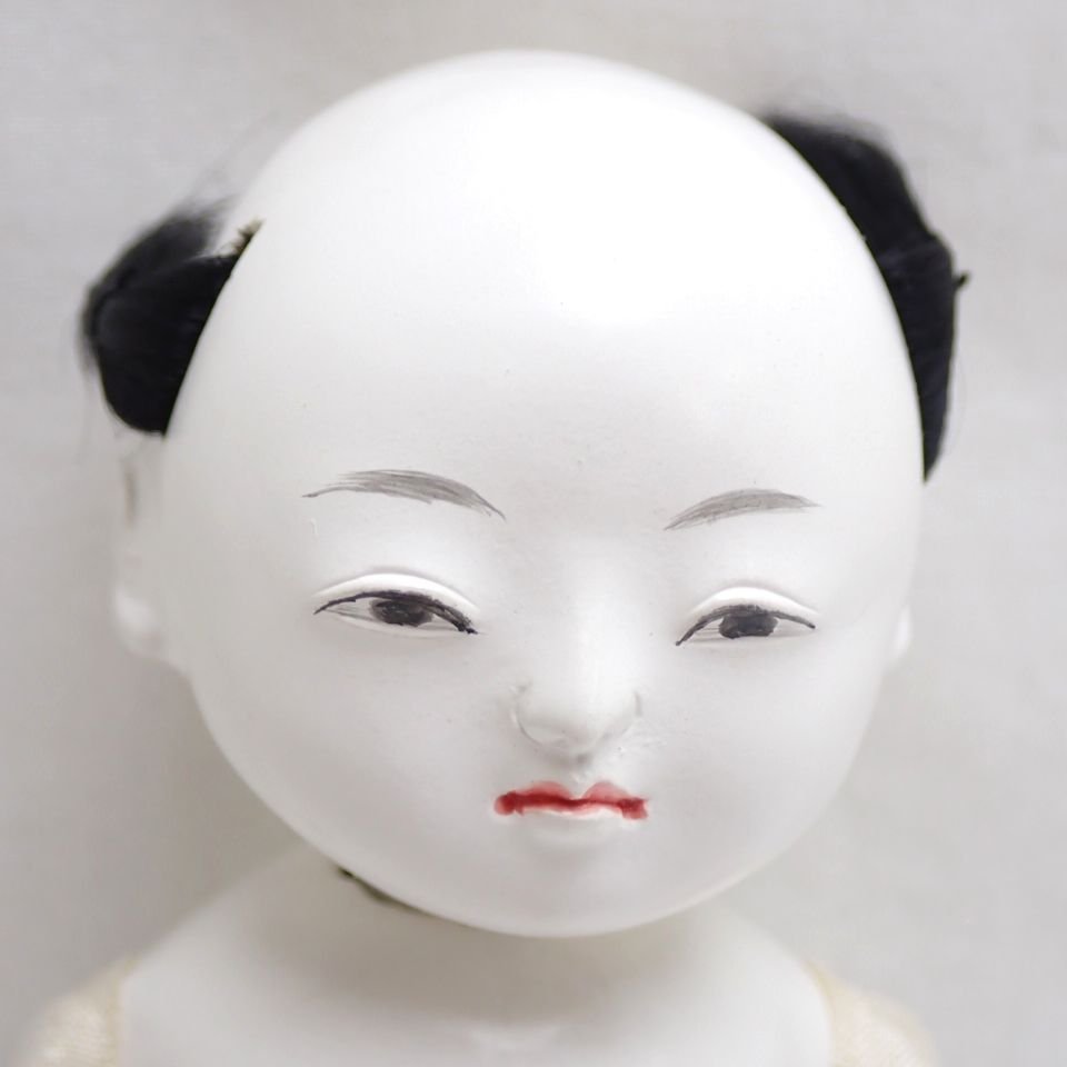 ☆無銘 三つ折れ人形 男の子 約16cm/正座/裸/日本人形/市松人形/御所