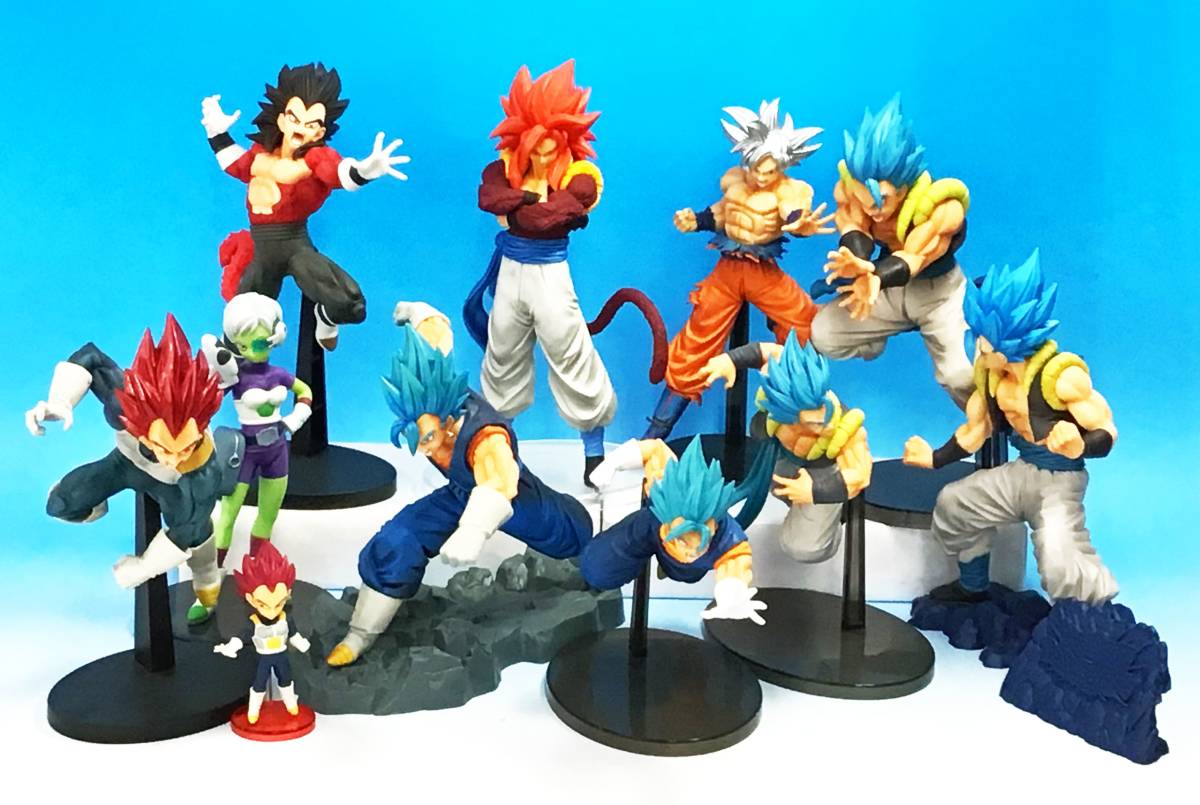 10体セット 組立済み ドラゴンボール フィギュア ゴジータ 孫悟空 ベジータ ブルー ドラゴンボール超 ブロリー ゴッド 超サイア人 大量