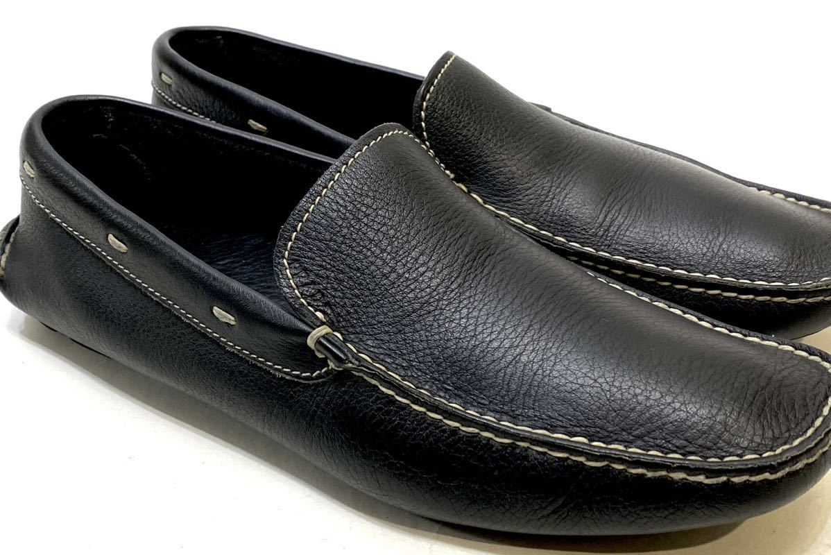 PRADA 黒 レザー モカシン　ドライビングシューズ PRADA MENS レザードライビングシューズ プラダ モカシン スリッポン