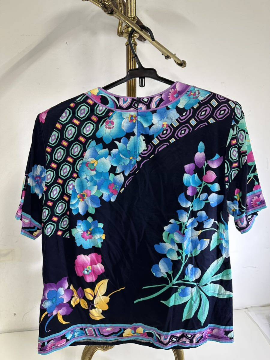 LEONARD レオナール トップス 半袖Tシャツ 花柄 綿100% サイズ 42