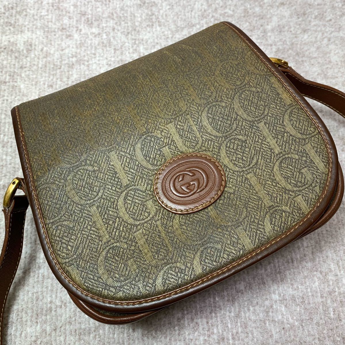 GUCCI グッチ　オールドグッチ 1円スタート　GGスプリーム柄　斜め掛け　肩掛け　ショルダーバッグ　メンズ　レディース