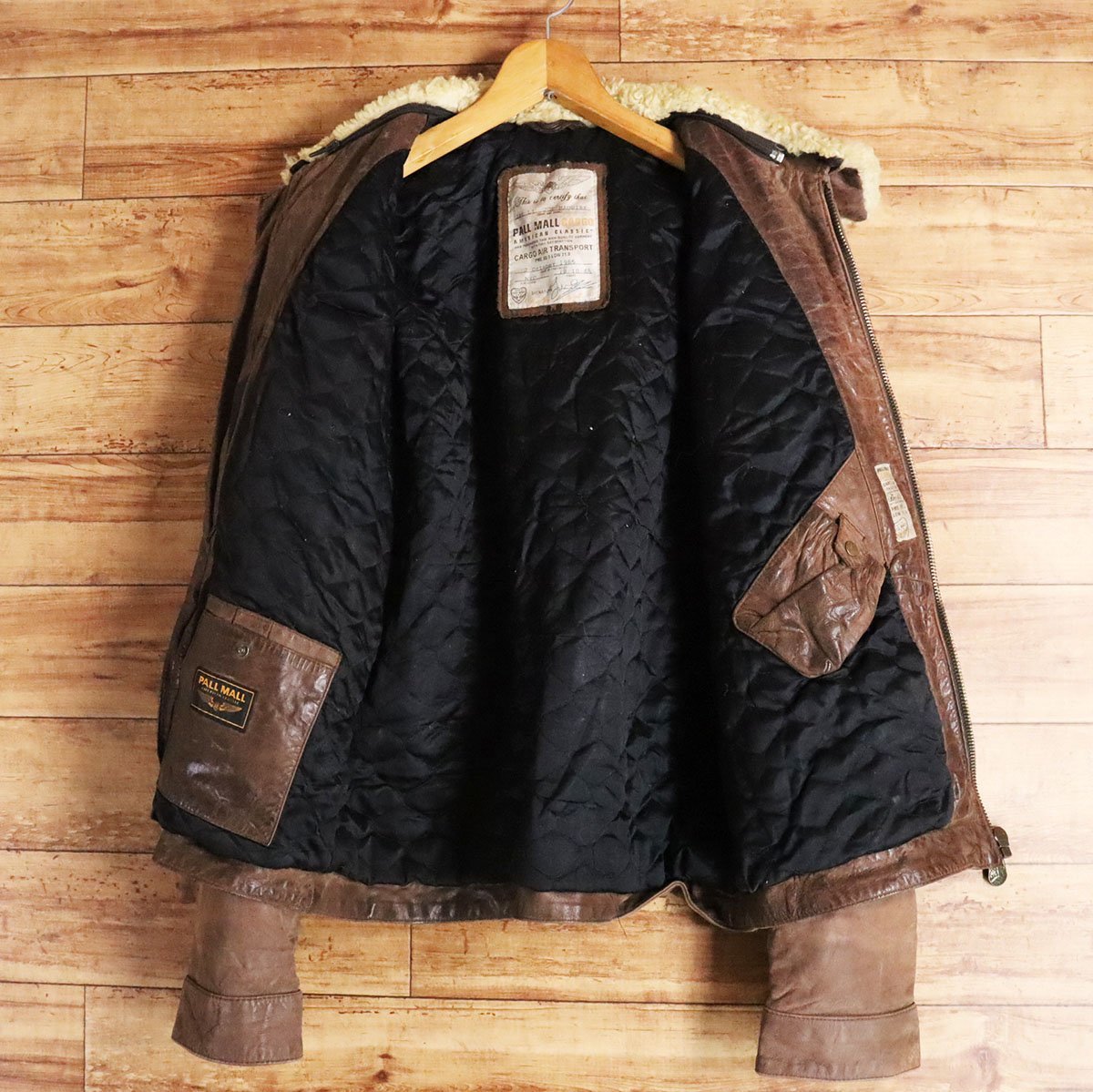 1K⁄R5.29-1 PALL MALL CARGO 襟ボア レザーフライトジャケット 本革