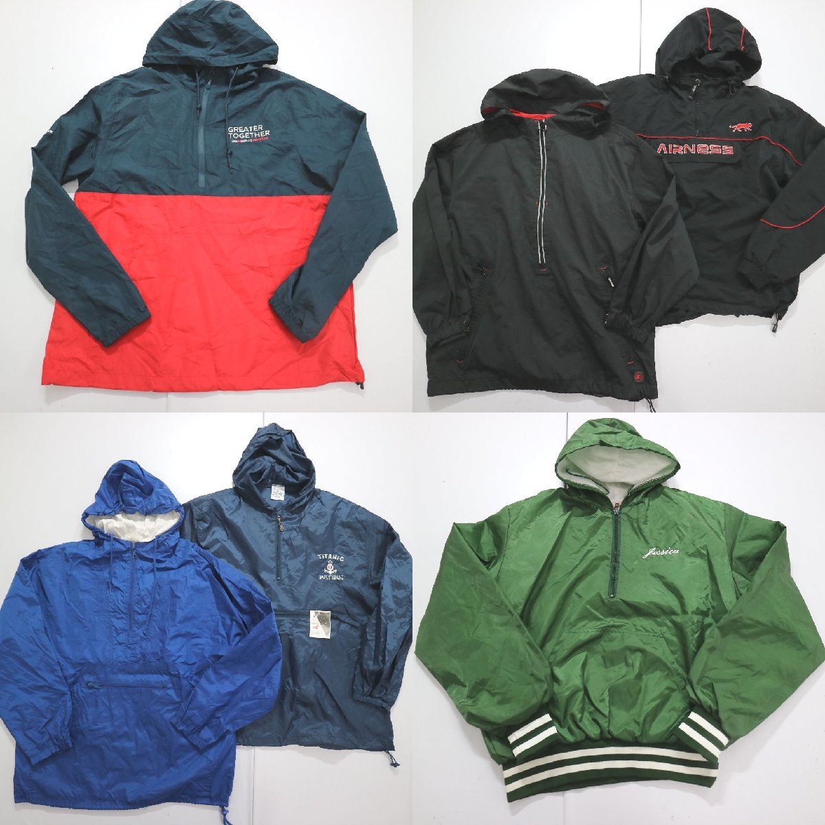 ◎アノラックパーカーMIX set カラー系 ワンポイント 他 (メンズM) 6枚セット まとめ売り 古着卸 1円スタート JA14 MQ1034