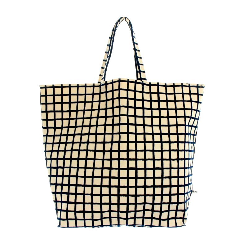 ミナペルホネン mina perhonen lattice トートバッグ キャンバス 紺 