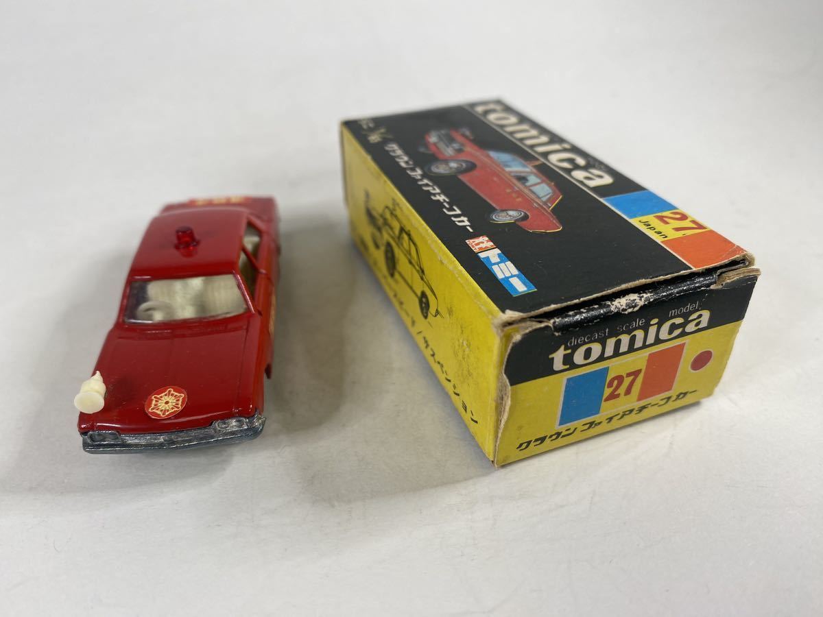 トミカNO.27 トヨタクラウンファイアチーフカー 1Dホイール銀サイレン