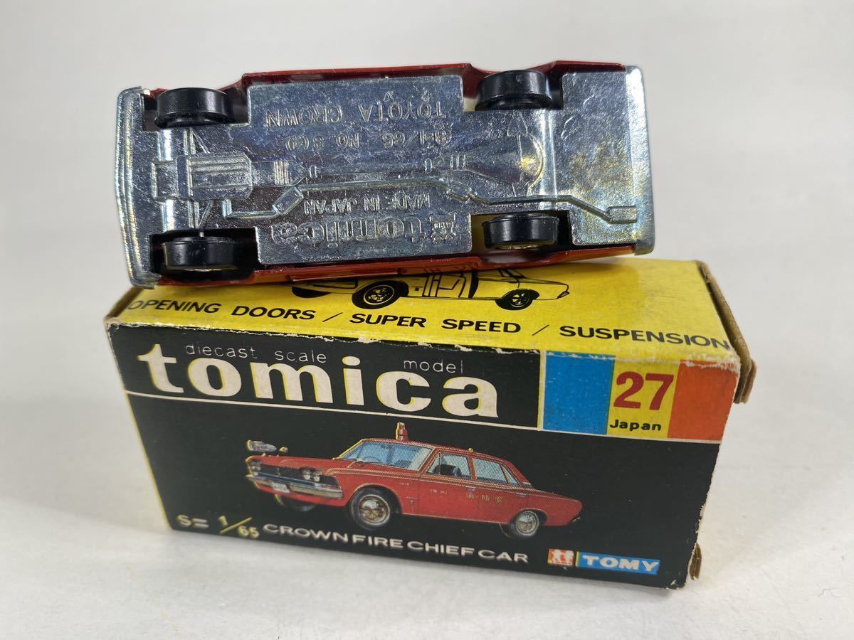 トミカNO.27 トヨタクラウンファイアチーフカー 1Dホイール銀サイレン