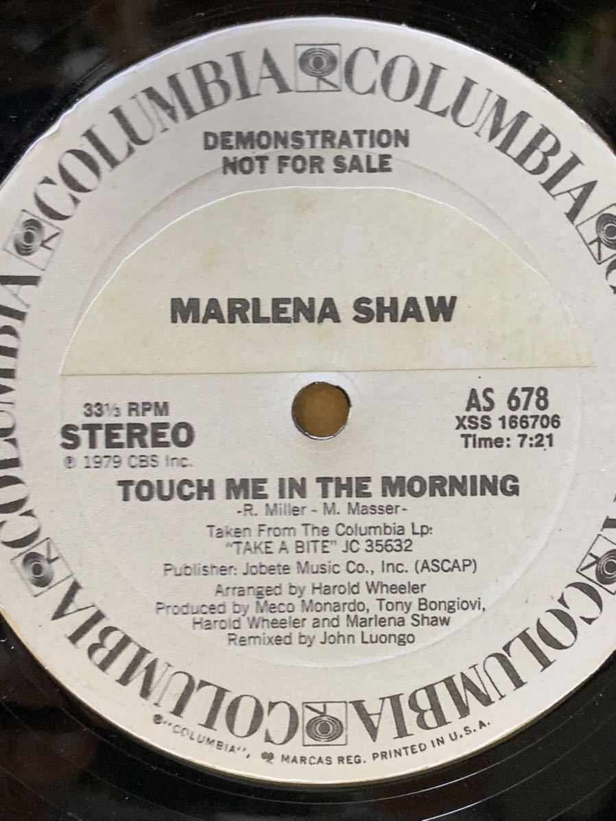 U.S Promo 12'『Touch Me In The Morning』Mariena Shaw 1979 オリジナル、希少！