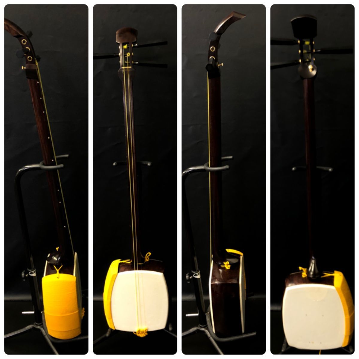 三味線 東さわり　全長95cm 短棹 26mm 中棹　収納袋付き 【308-085#100】 三味線 中棹 激虎トチ