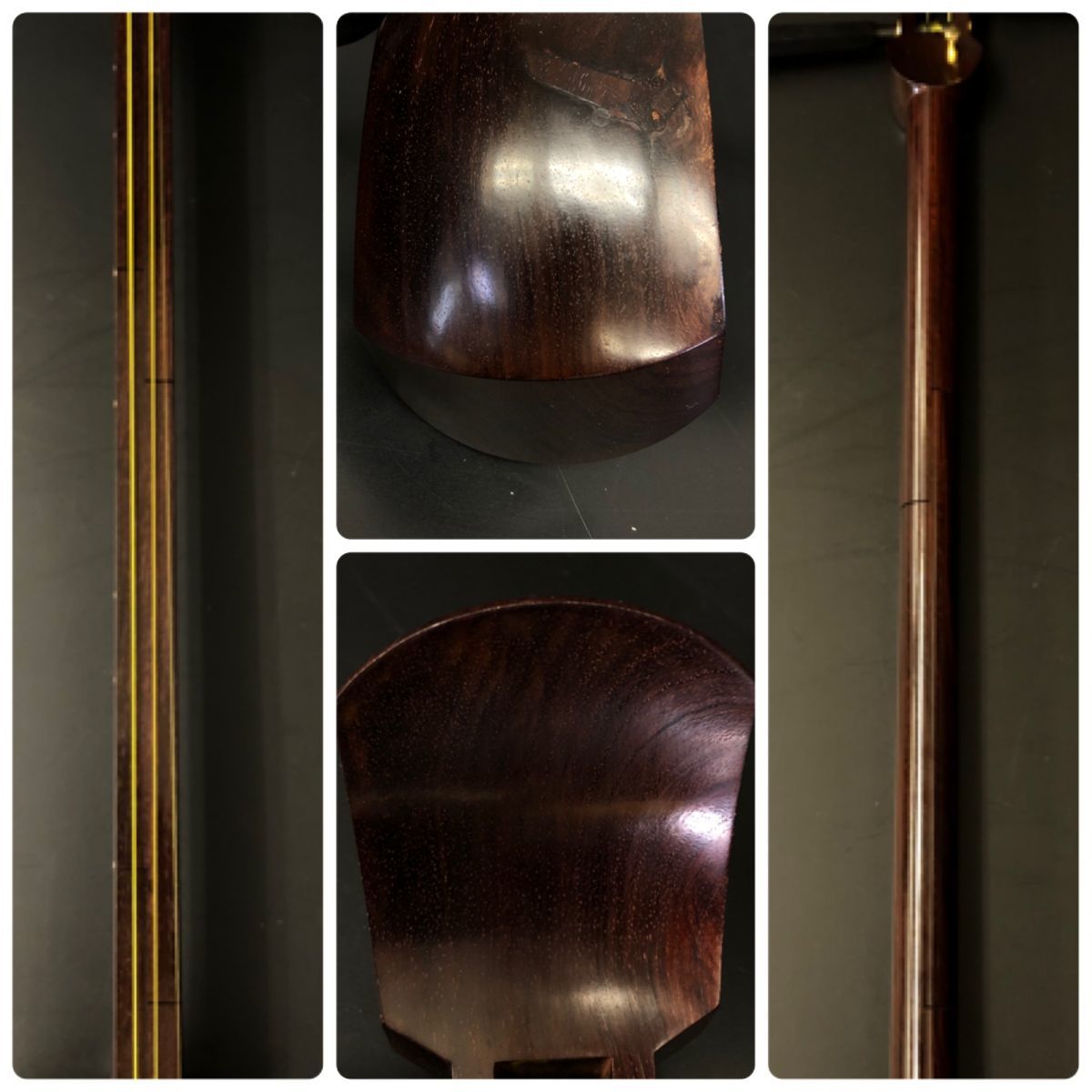 三味線 東さわり　全長95cm 短棹 26mm 中棹　収納袋付き 【308-085#100】 三味線 中棹 激虎トチ