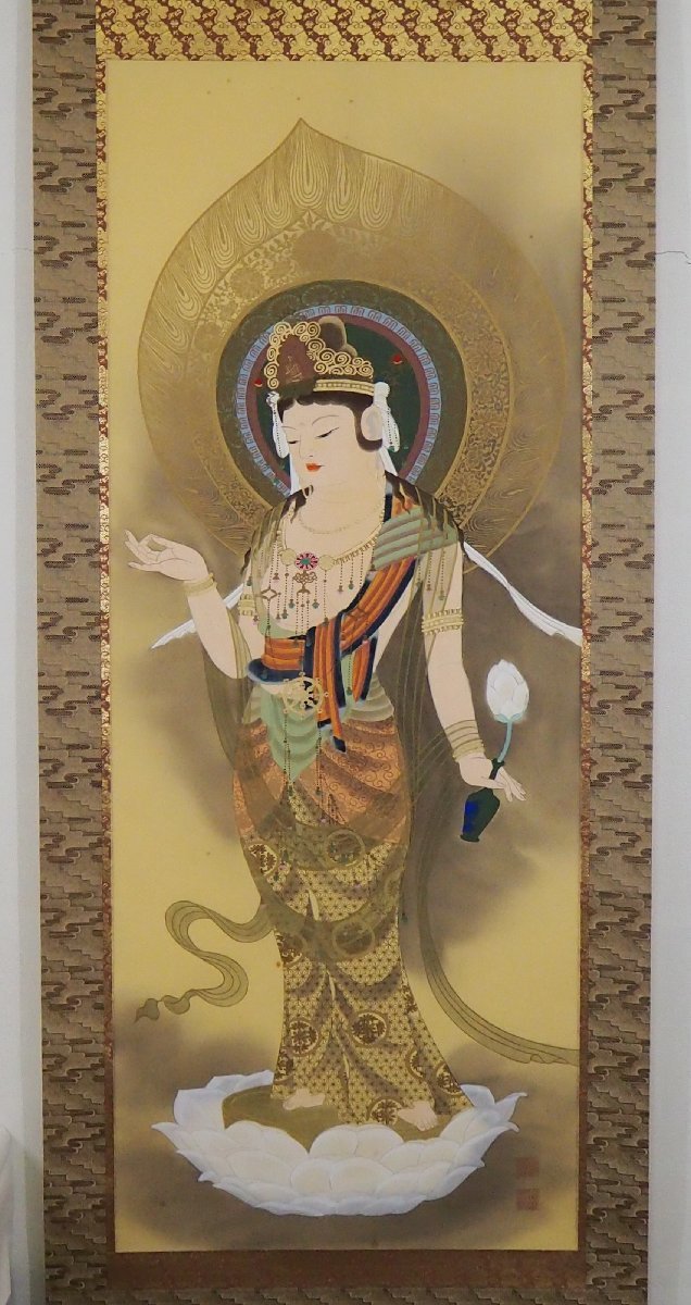 21.2cm ｜仏師銘版 聖観音菩薩 - 蝋型⁄青銅（ブロンズ）製 東洲斎写楽
