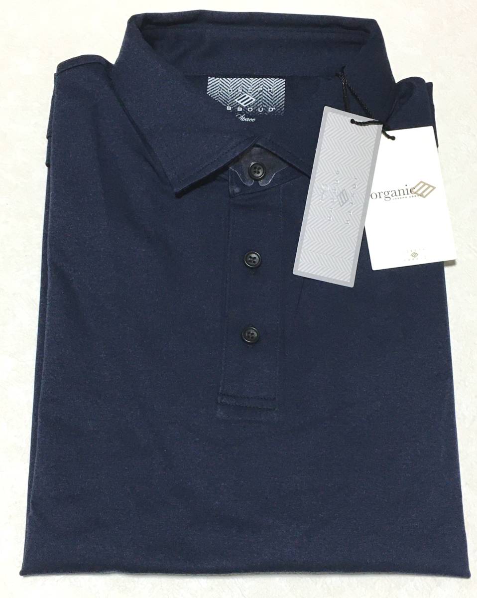 JOSEPH ABBOUD　オーガニックスムースポロシャツ　L　ネイビー　日本製　オンワード　定価14.300円