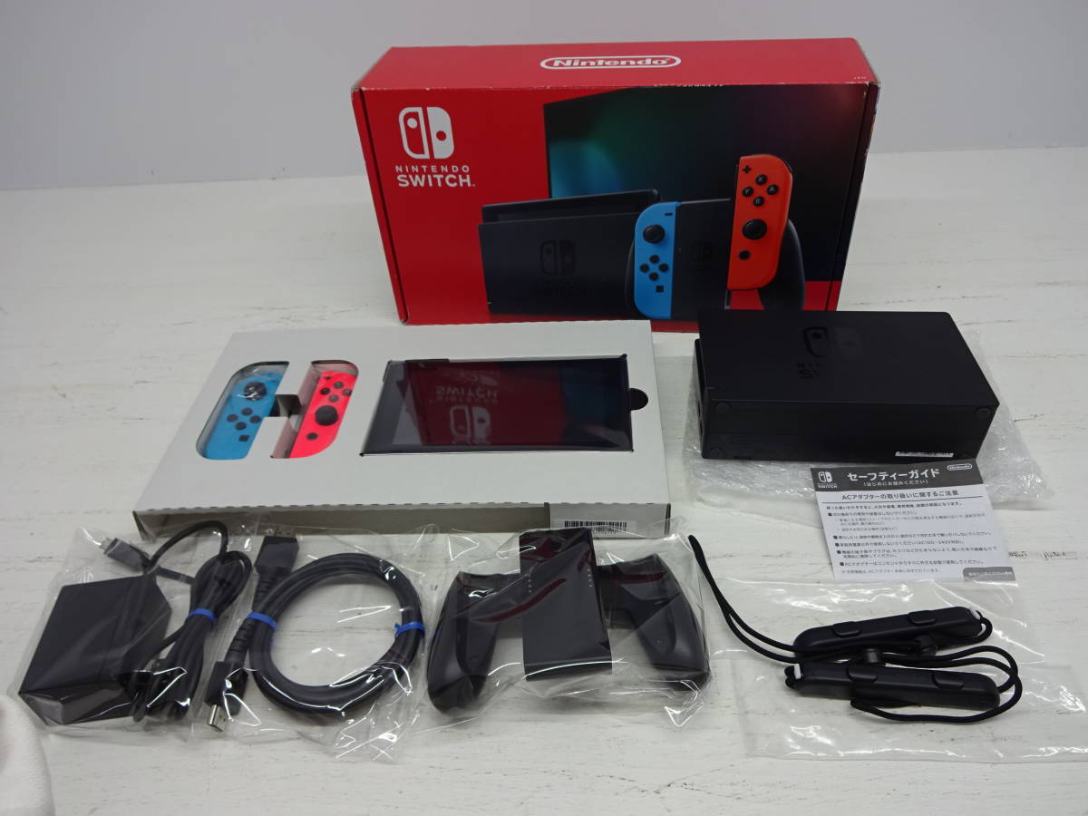 073-P09) 中古品 Nintendo switch 本体 Joy-Con [L]ネオンブルー [R