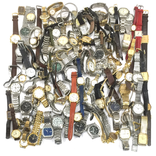 1円 セイコー 腕時計 キングクォーツ 4822-8120 デイト SV金具 QZ メンズ 他 レディース 含 大量 セット SEIKO