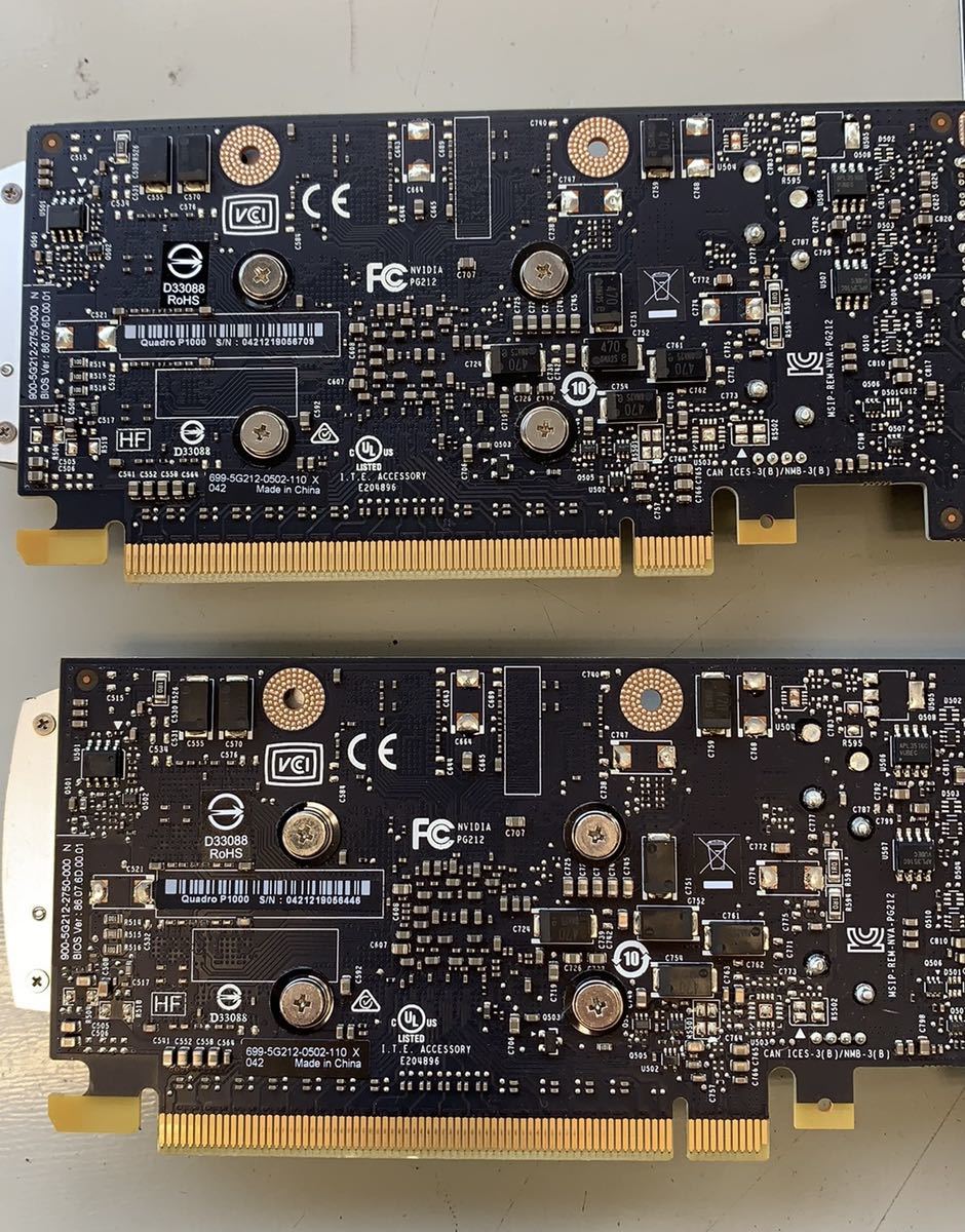 NVIDIA Quadro P1000 グラフィックボード 2個セット 中古 P1000 Quadro