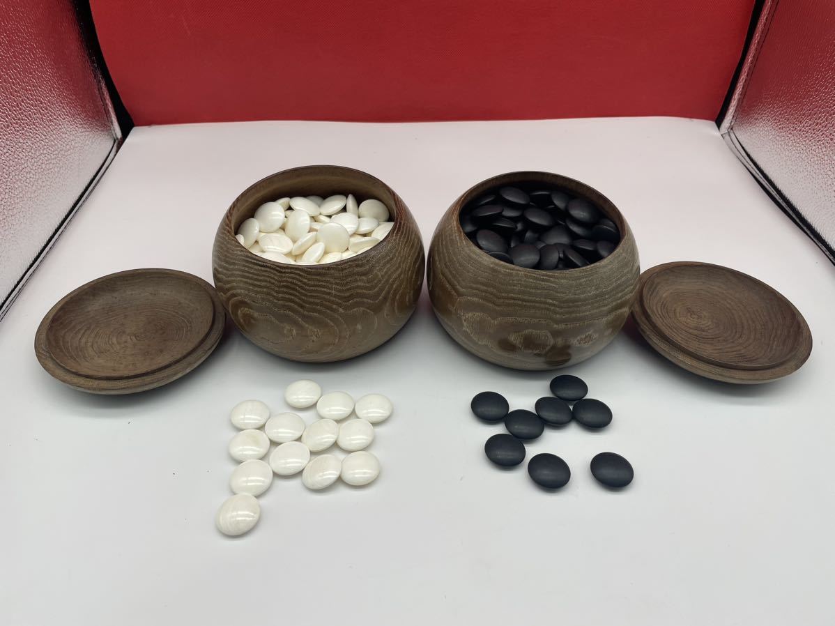 【T528】囲碁 碁石セット 那智黒石 日向本蛤 棋士 黒石 白石 囲碁会所 囲碁 日向 碁石