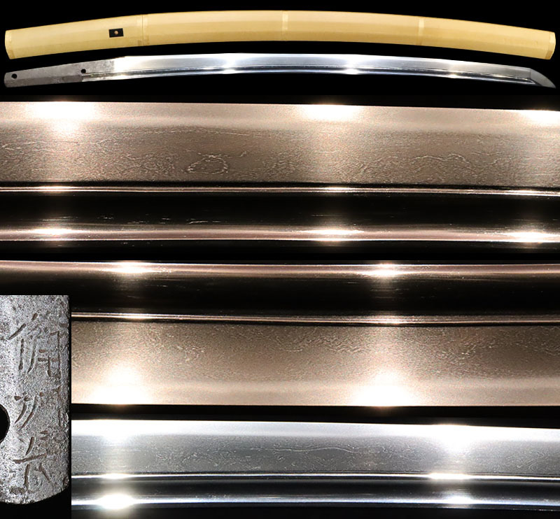 【縁】『備州長(以下切れ)』角止め樋入る古刀磨り上げ脇差 棒樋に添樋入る美しい姿 一尺七寸一分 d-964