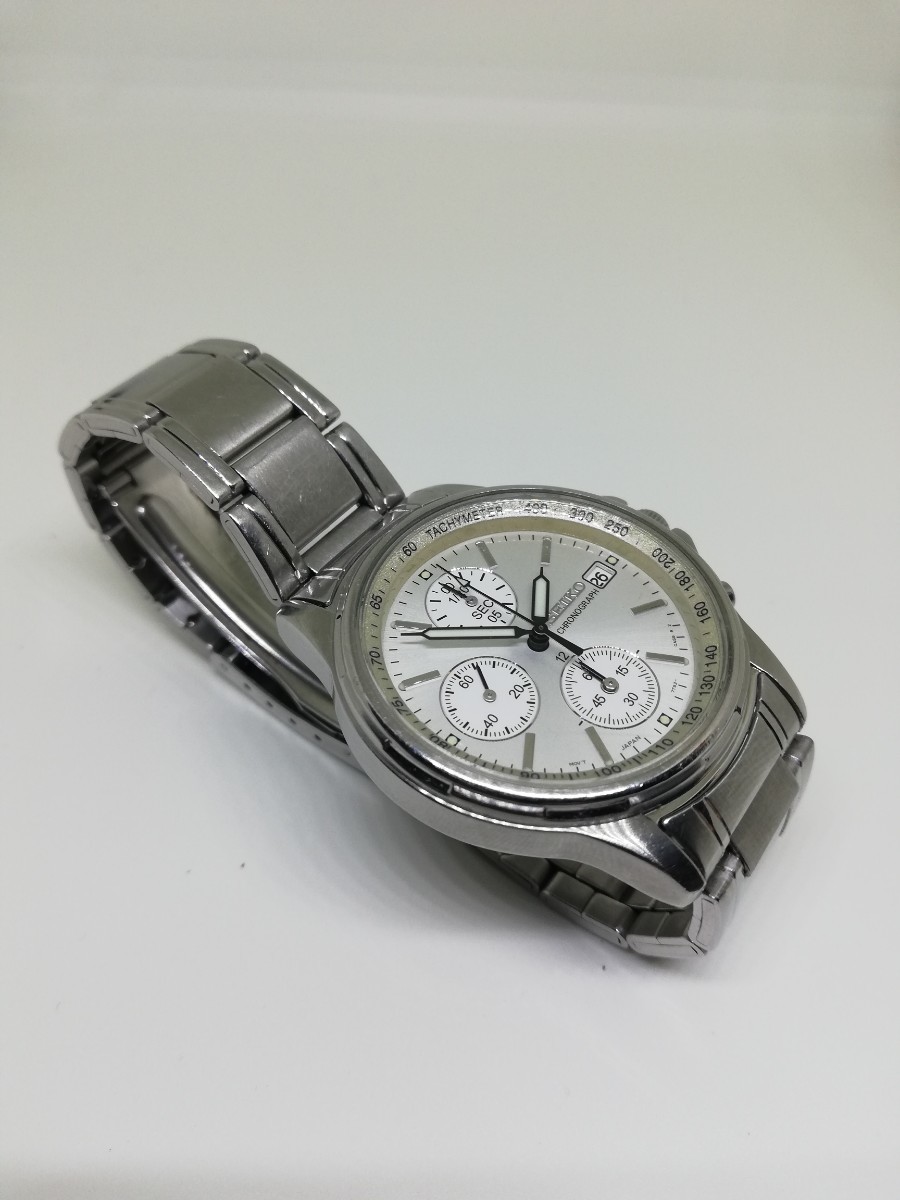 稼働品】SEIKO セイコー 7T92-0BA0 メンズクォーツクロノグラフ腕時計 