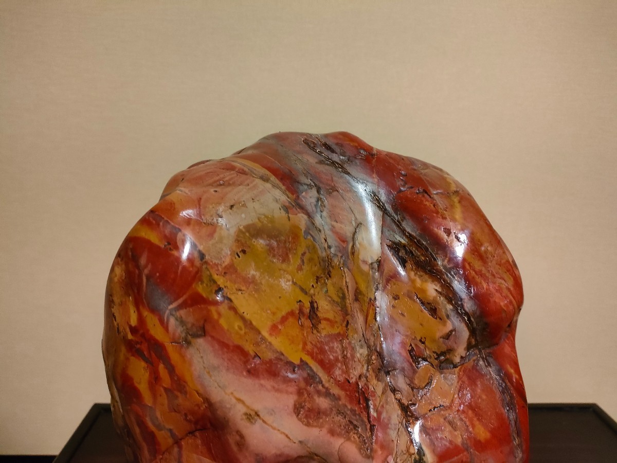 銘【錦紅寿宝】〜佐渡錦紅石の大型13kg☆特撰赤玉五色〜赤石 鑑賞石 