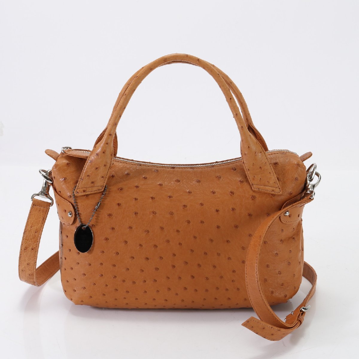 □1円□極美品□JRA認定□オーストリッチ レザー□2WAY ショルダー 
