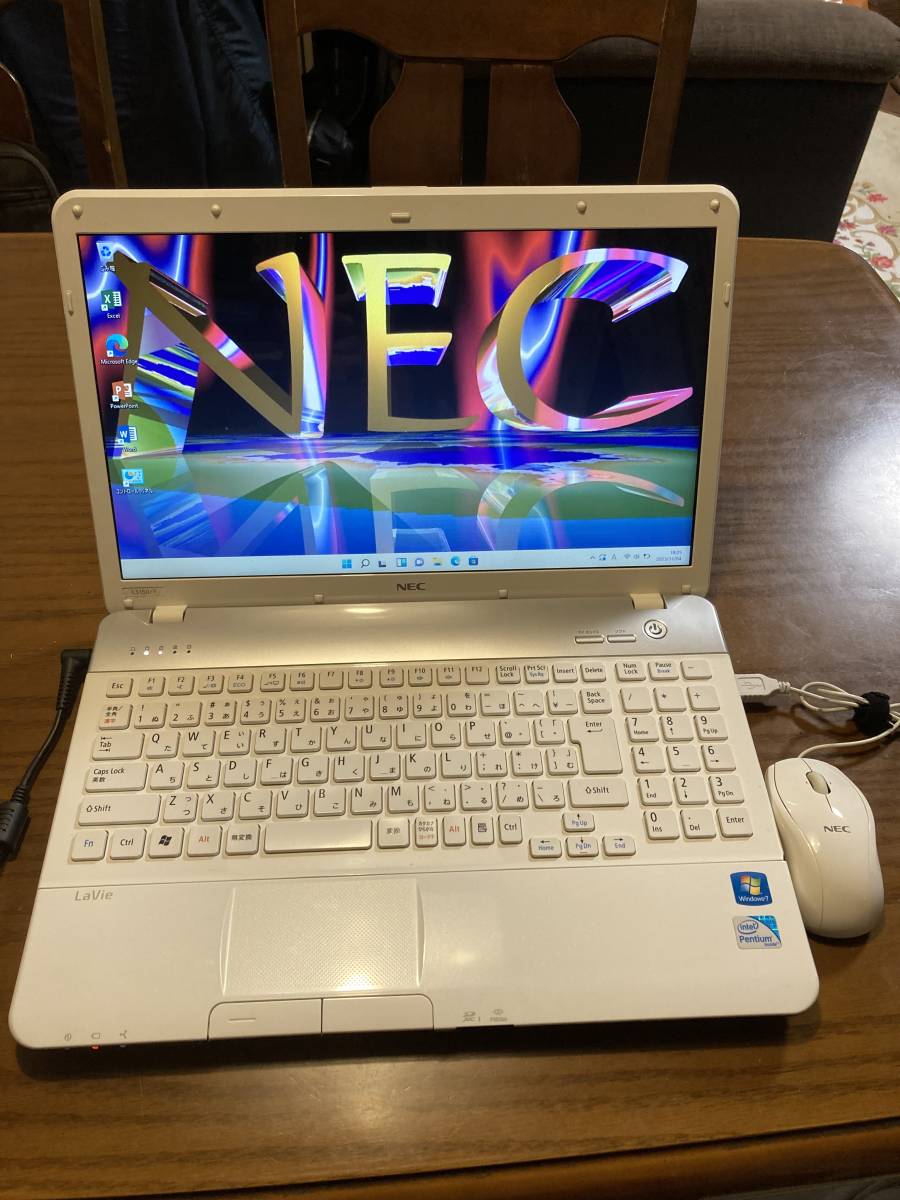 NEC LS150F2P2W 白 Pentium＠2.10GHZ，4GB， HDD550GB，WIN11pro，Office2019，純正アダプター、マウス付属