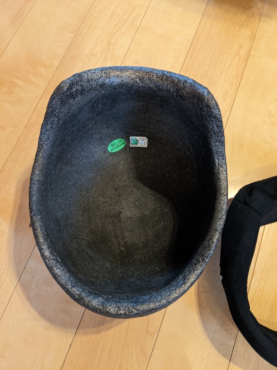 立花 革巻 ジェットヘルメット 内部加工済み 中古品 グレー サイズL
